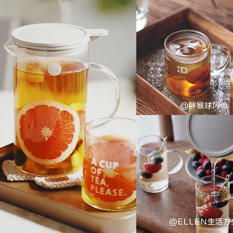 Buydeem 北鼎茶壶泡茶杯 含沥水篮 分离过滤 高硼硅玻璃 一人饮 350ml CD1001