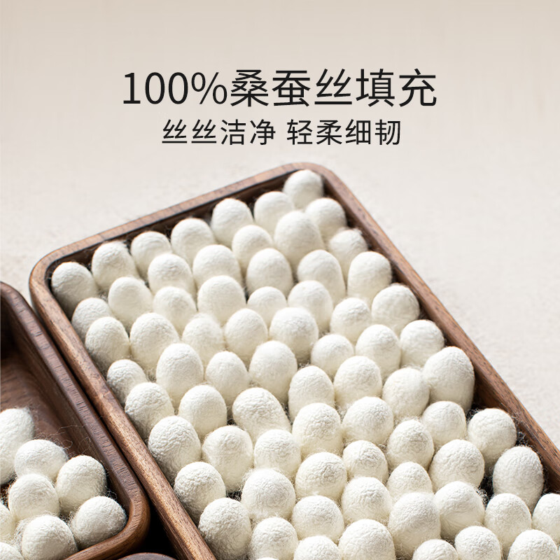 蚕花娘娘 蚕丝被100%桑蚕丝（长丝+中短丝）双人被芯字母被-慕白（500g+1000g 220*240cm）