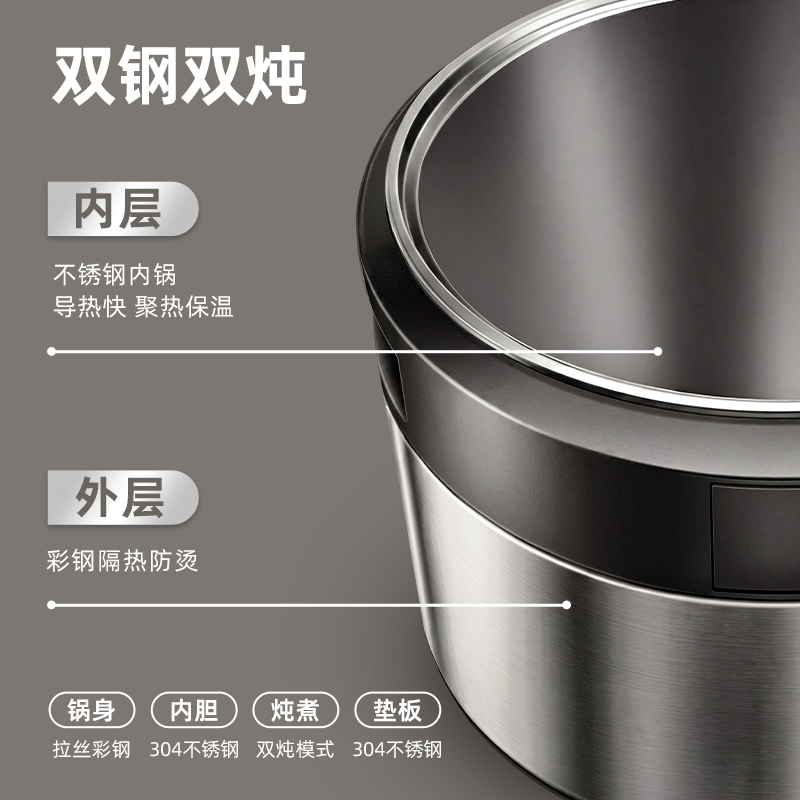 Joydeem大容量隔水炖电炖锅 不锈钢大号电炖盅 家用 一锅5胆煲汤锅DDG-B350
