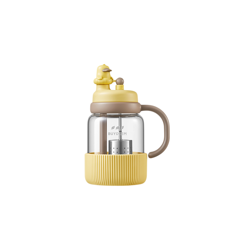 Buydeem北鼎 泡茶吨吨杯茶水分离杯 大容量玻璃杯水杯 动物款 划水鸭 800ml