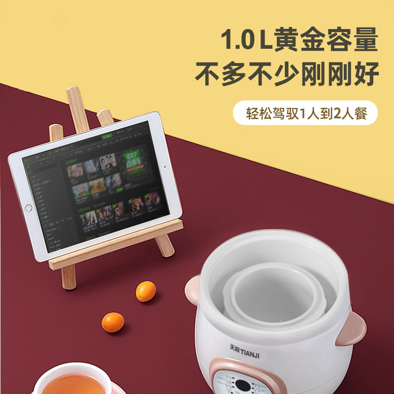 Tianji天际 微电脑隔水电炖盅 DGD10-10BAG 全瓷内胆 定时预约 1.0L
