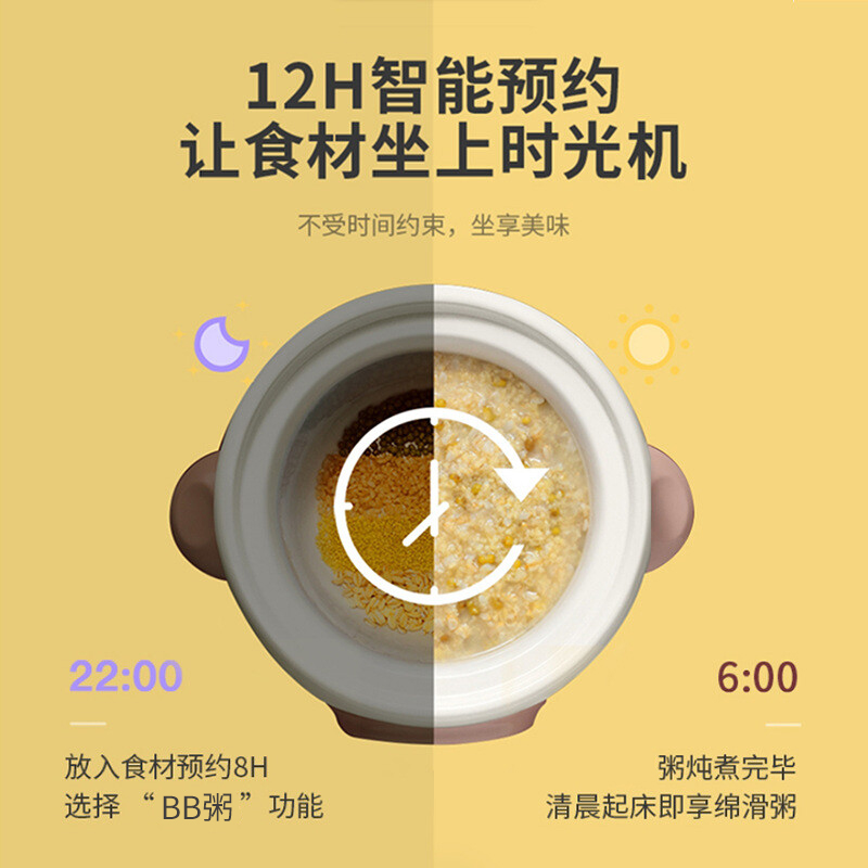 Tianji天际 微电脑隔水电炖盅 DGD10-10BAG 全瓷内胆 定时预约 1.0L