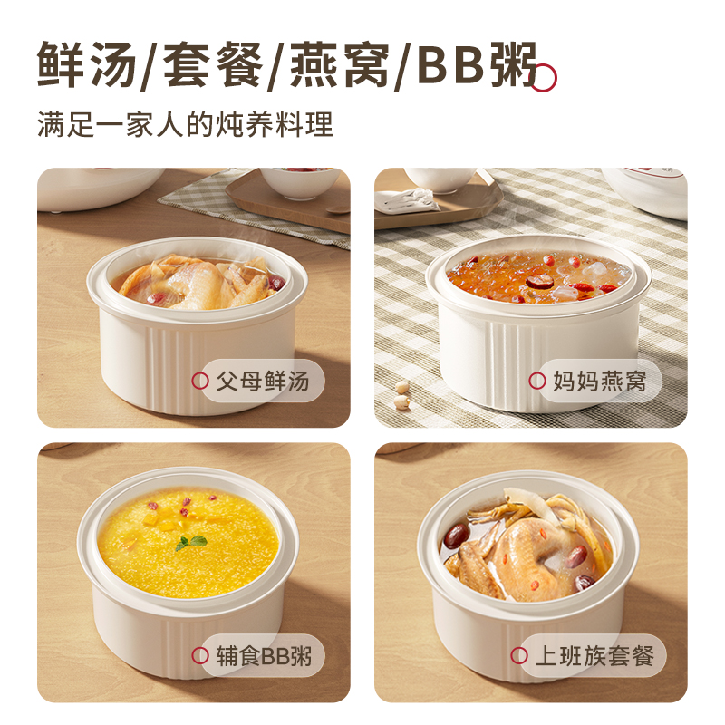 TIANJI天际隔水电炖锅DGD18-18CG 多内胆炖盅电炖锅 中药煲 容量1.8L 适用1-3人小家庭