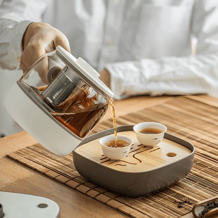 BEAR小熊 品茶小套装 茶具 电茶壶煮茶器 杯子*3 茶盘 0.5L  ZCQ-A05S2