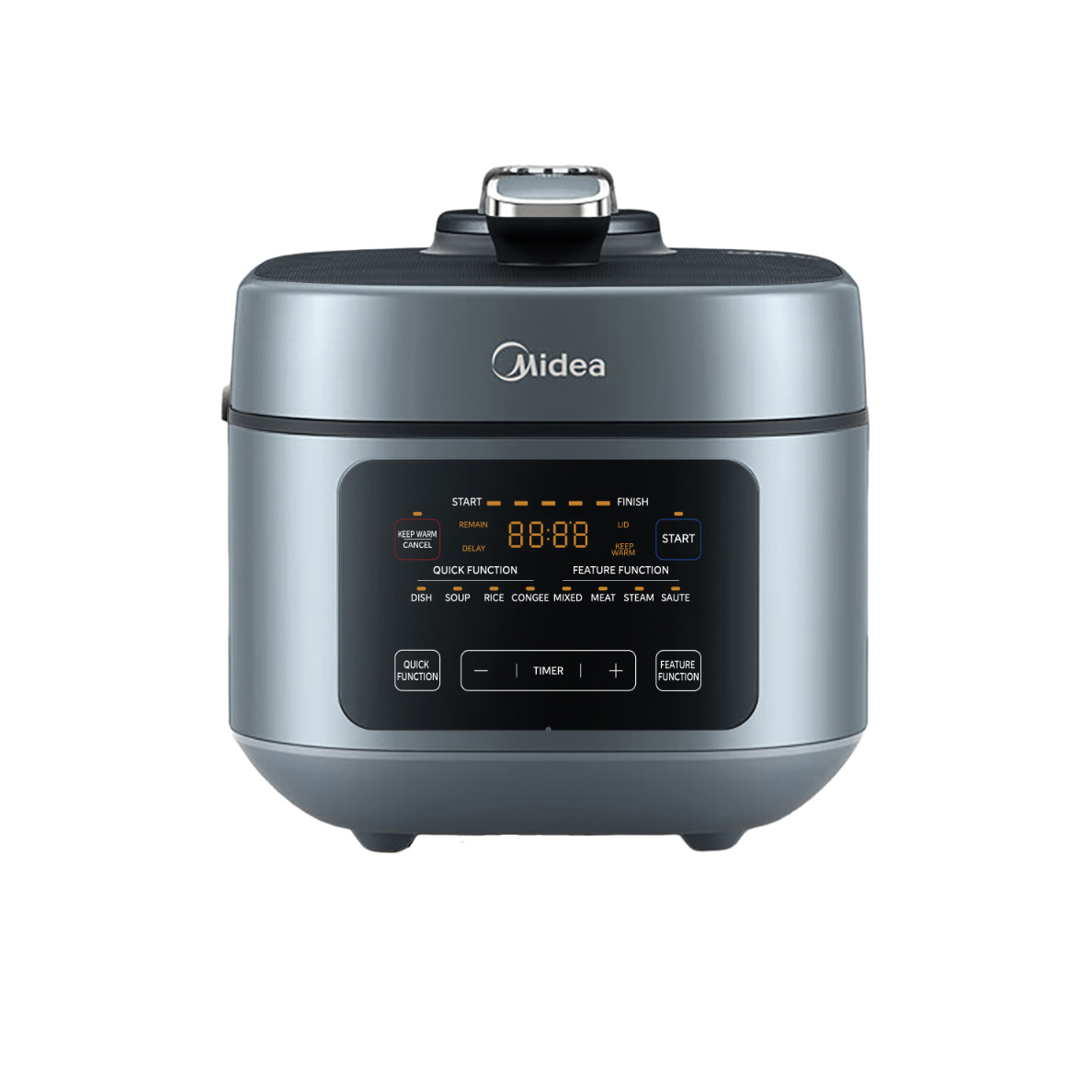 Midea美的0涂层不锈钢内胆电压力锅 家用多功能高压锅 5L/5Qt 双内胆