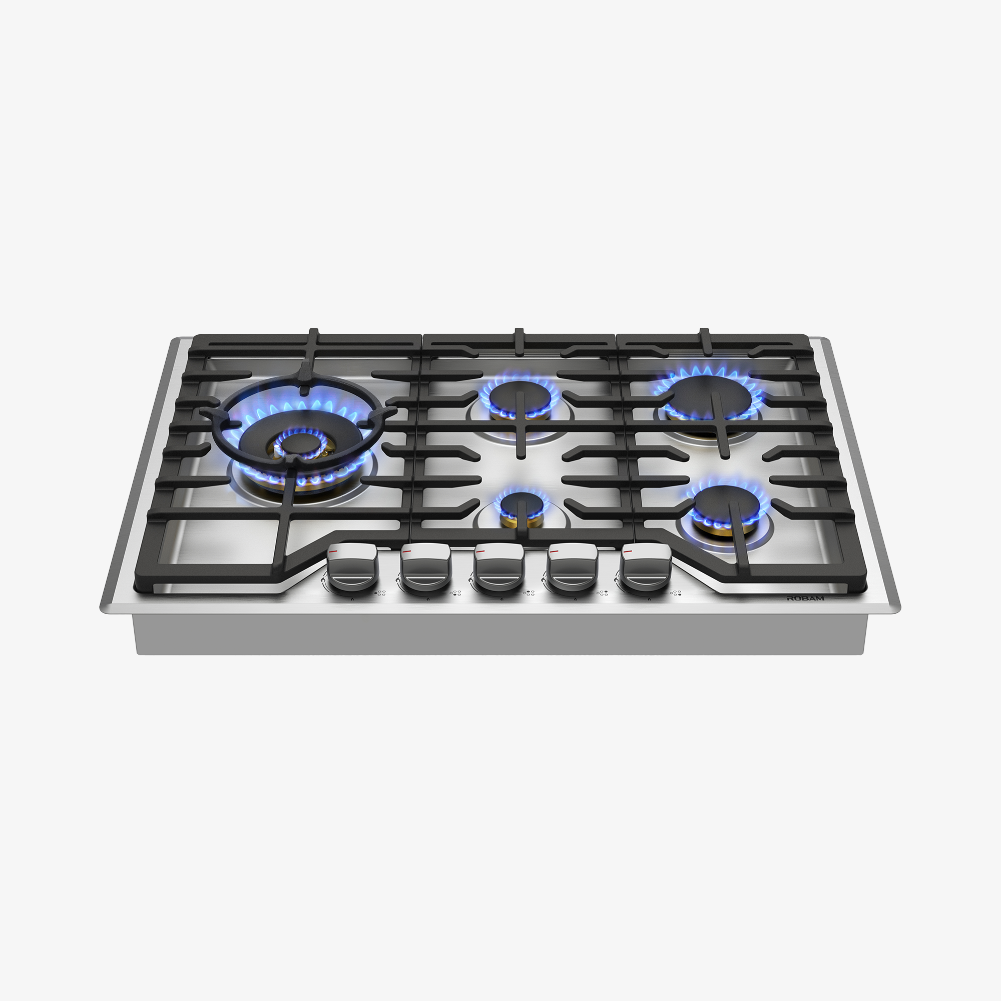 【有赠品】ROBAM老板 大火力五眼燃气灶G513 30英寸|双燃料（NG/LPG） 5炉布局极简设计 纯铜炉头 聚环猛火