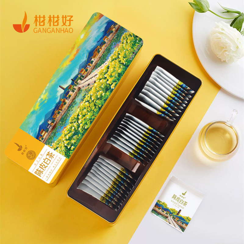 【中国直邮，时效7-15天】柑柑好 广东新会陈皮小饼干搭配白茶寿眉陈皮白茶150克