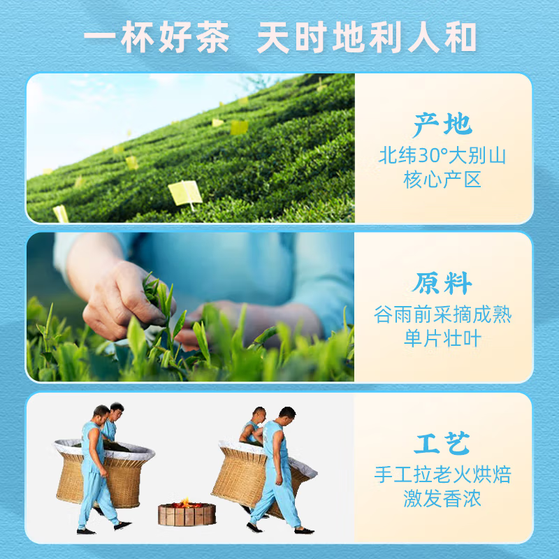 【中国直邮，时效7-15天】徽六 2026新茶上市 潜香1500特一雨前绿茶六安瓜片100g 罐装茶叶