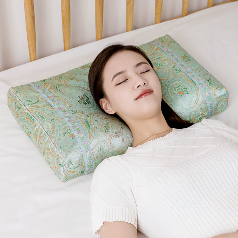 蜀国御 5斤装荞麦壳薰衣草枕头舒适睡眠贴合颈椎可水洗绸缎提花枕套送父母送礼佳品