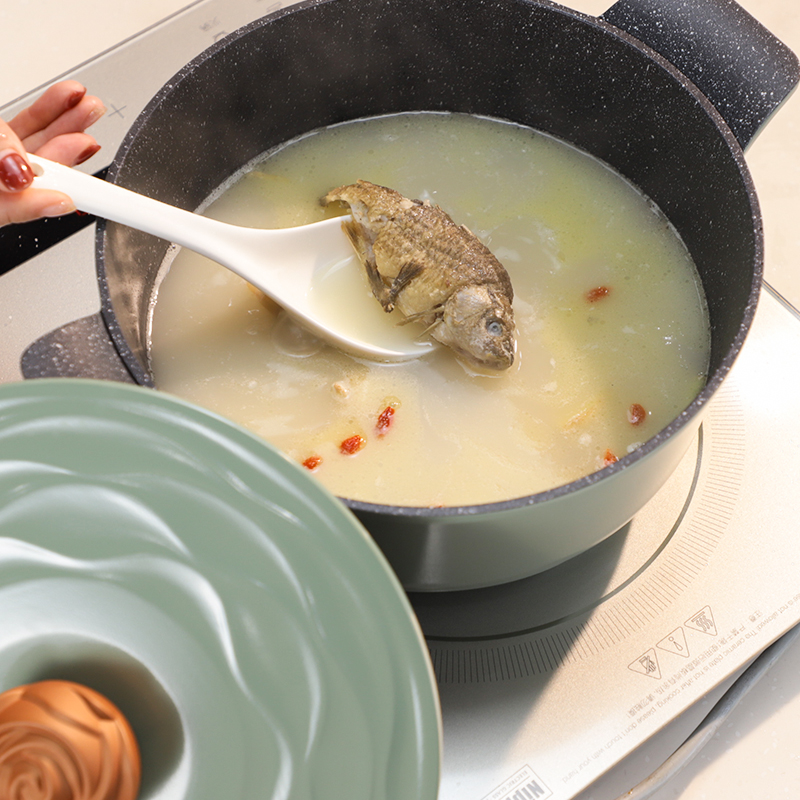 【已下架】Amercook阿米尔 森林之花系列麦饭石不粘锅汤锅电磁炉燃气通用 24cm汤锅