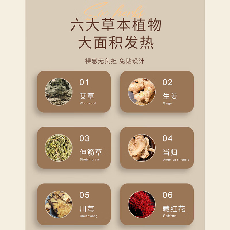 【中国直邮，时效5-12天】北京同仁堂 蒸汽暖腰贴暖宝宝贴 热敷防寒 腹部保暖 生姜款