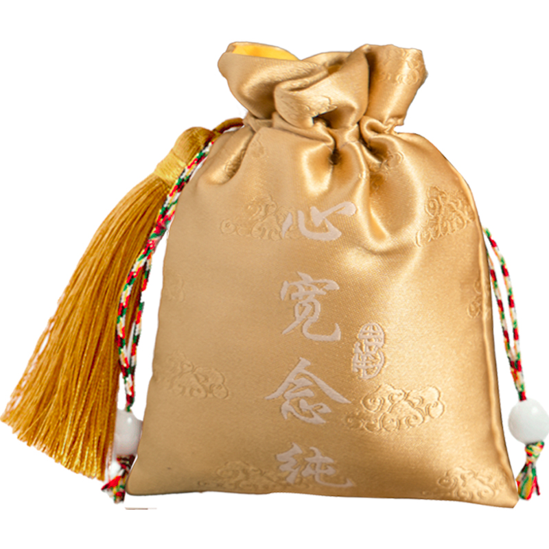 【中国直邮，时效7-15天】物藏堂 清风醒荷 端午节提神醒脑古风香包空袋车载中药艾叶薄荷防晕车 米白＋金黄+红色各一（含药芯）