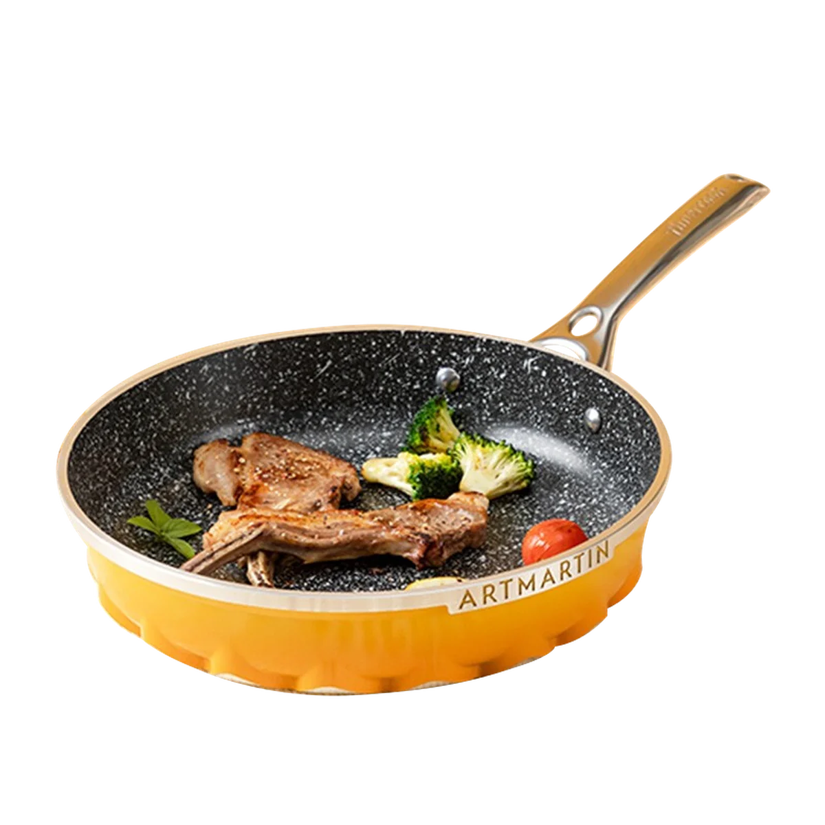 Amercook Maifan stone household non-stick frying pan, Induction cooker for gas stove, flame yellow, 26cm