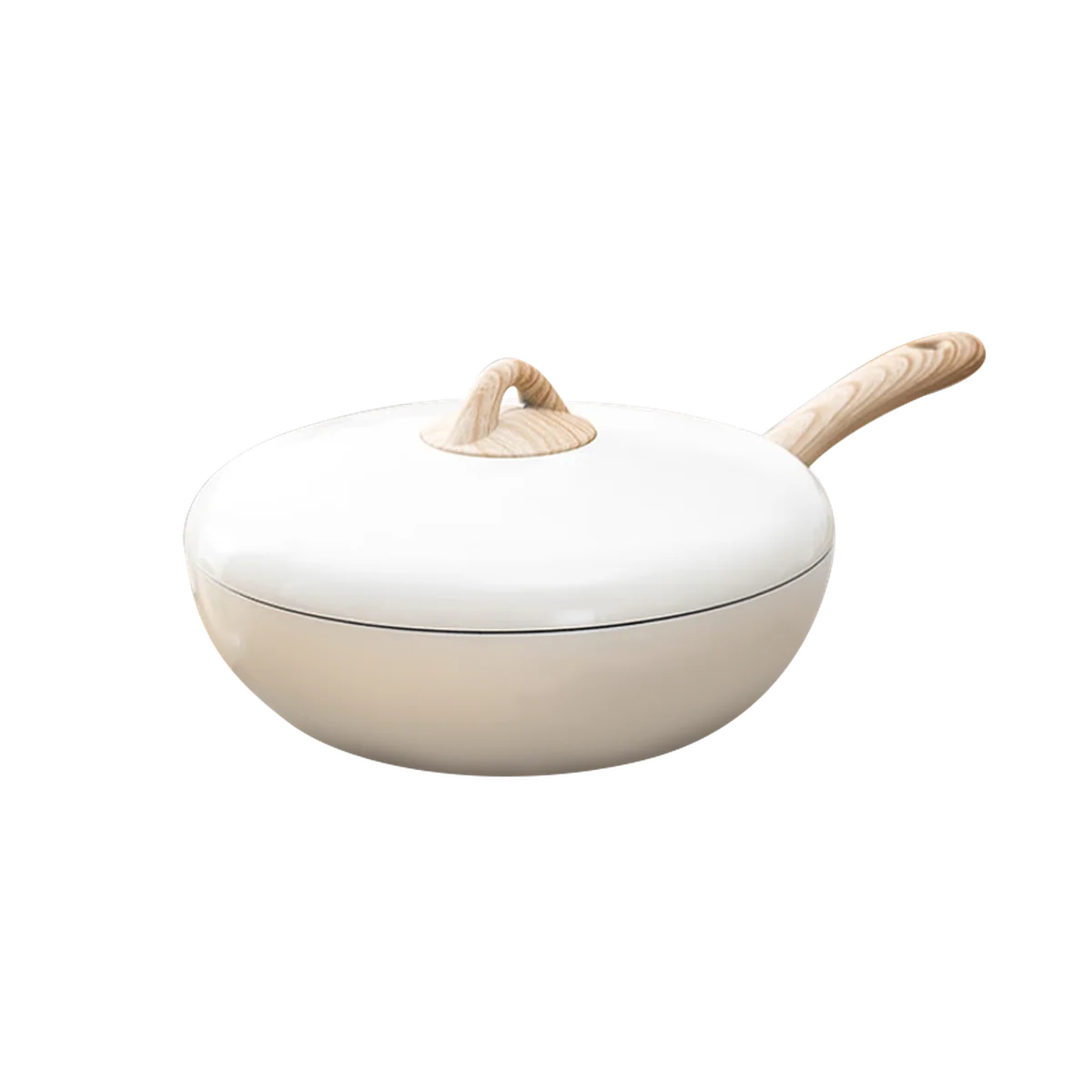 Amercook Amir small ball pot Maifan stone frying pan frying pan non-stick pan induction cooker gas universal white 30cm