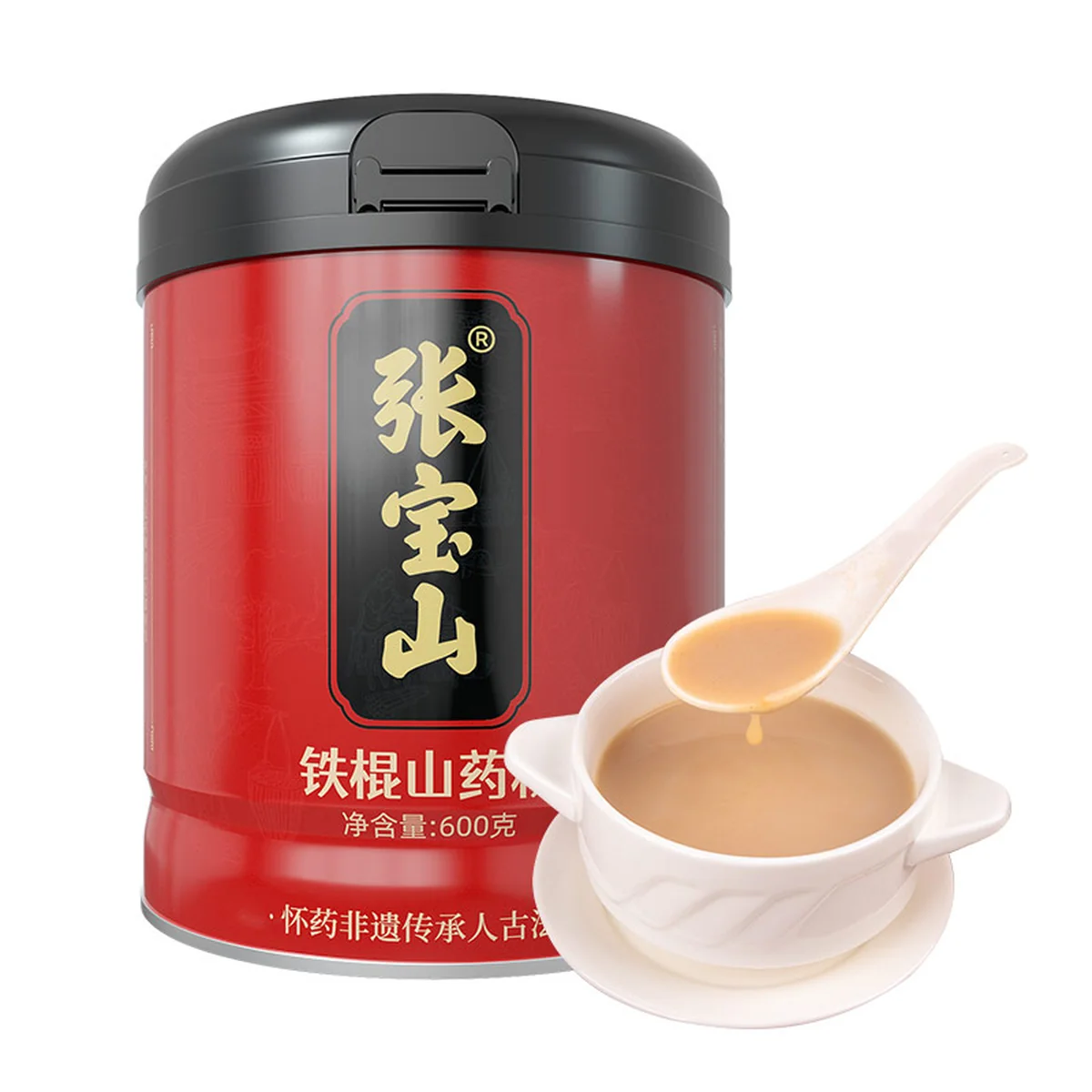 张宝山铁棍山药粉怀山药早餐脾胃养代餐粉老年人营养品600g*2罐（共1200g）