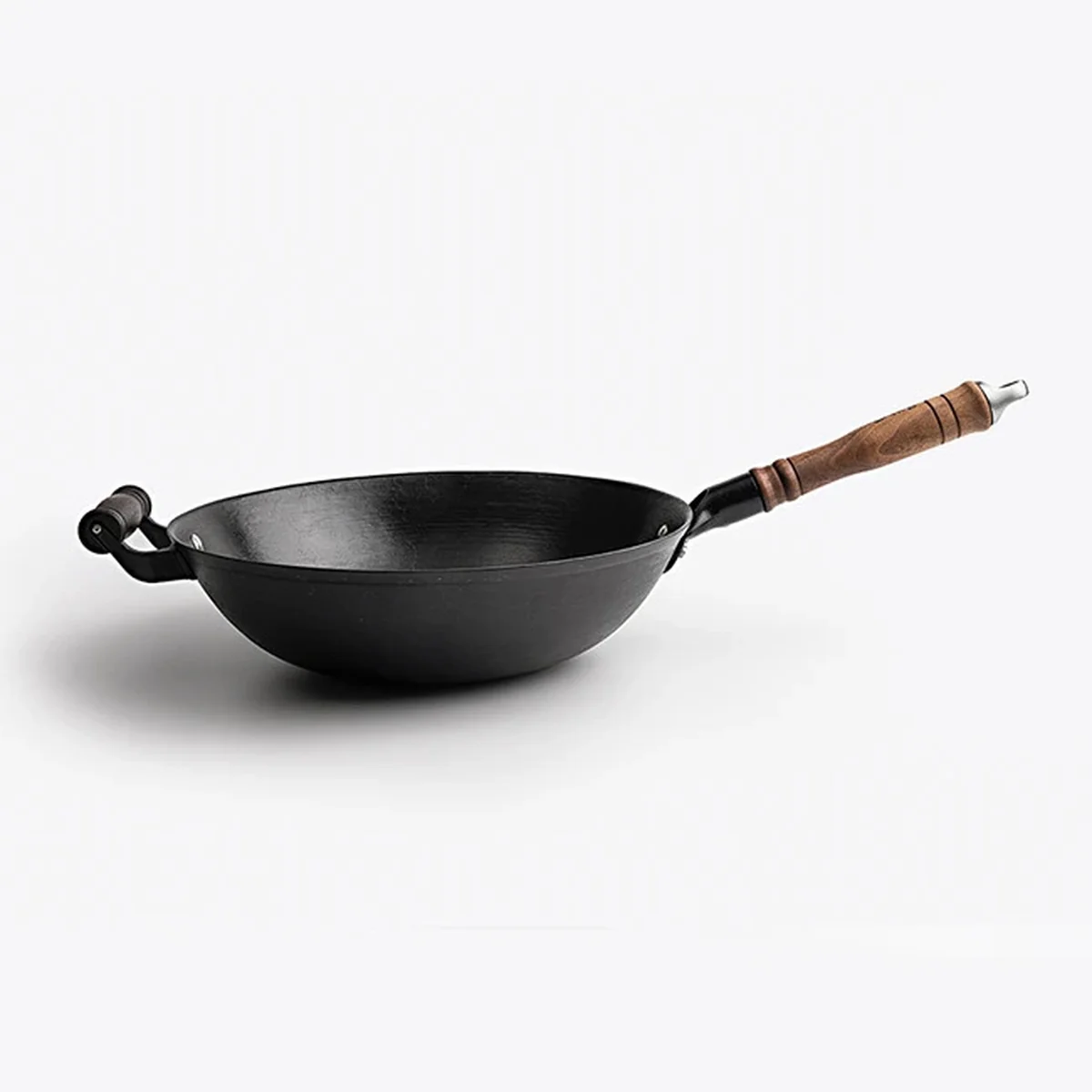 Wang Yuanji's household antique frying pan, cast iron pan, annual ring frying pan, and spatula set are healthy, uncoated, light oil, low smoke gas stoves that can be used in sizes of 32/34/36cm