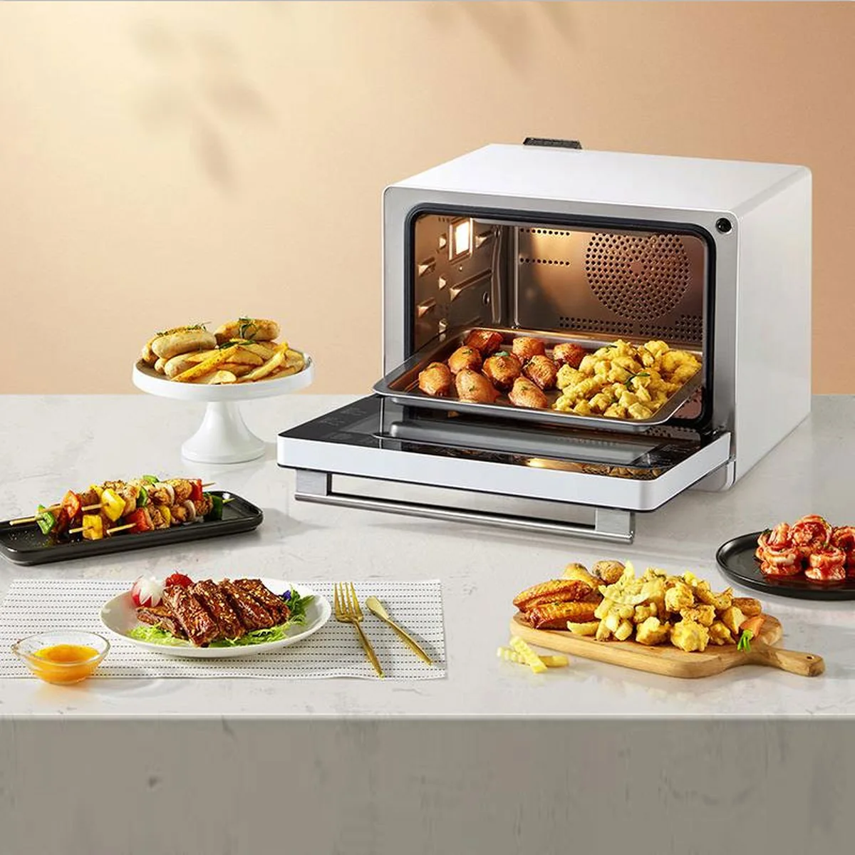 Fotile, Multi-function desktop steamer and oven integrated machine, YZK26-E1, Steamer, Oven, Air fryer, Fruit dryer, 26L
