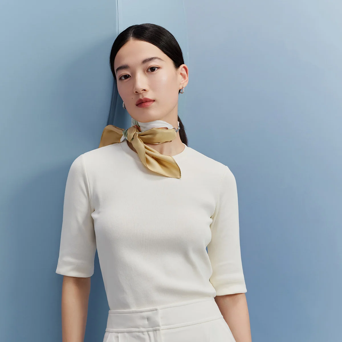 万事利WENSLI真丝丝巾女100%桑蚕丝中方巾领巾送妈妈送礼礼盒梦瑶-咖色