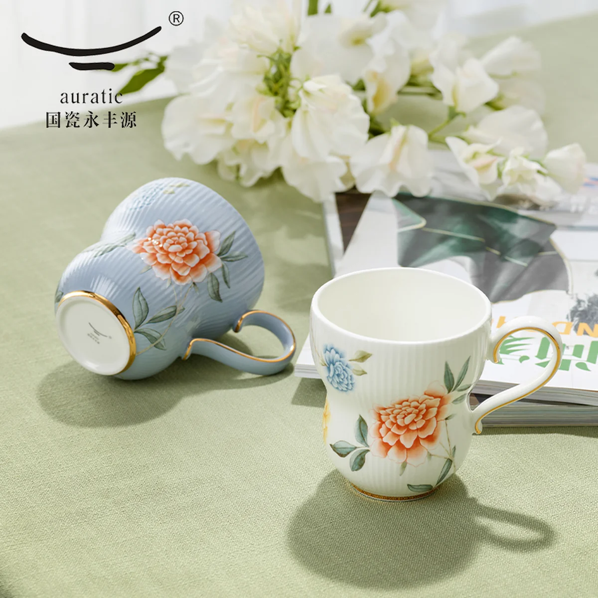 【中国直邮，时效10-15天】Auratic 国瓷永丰源月亮时光马克杯（290ml-黛灰）