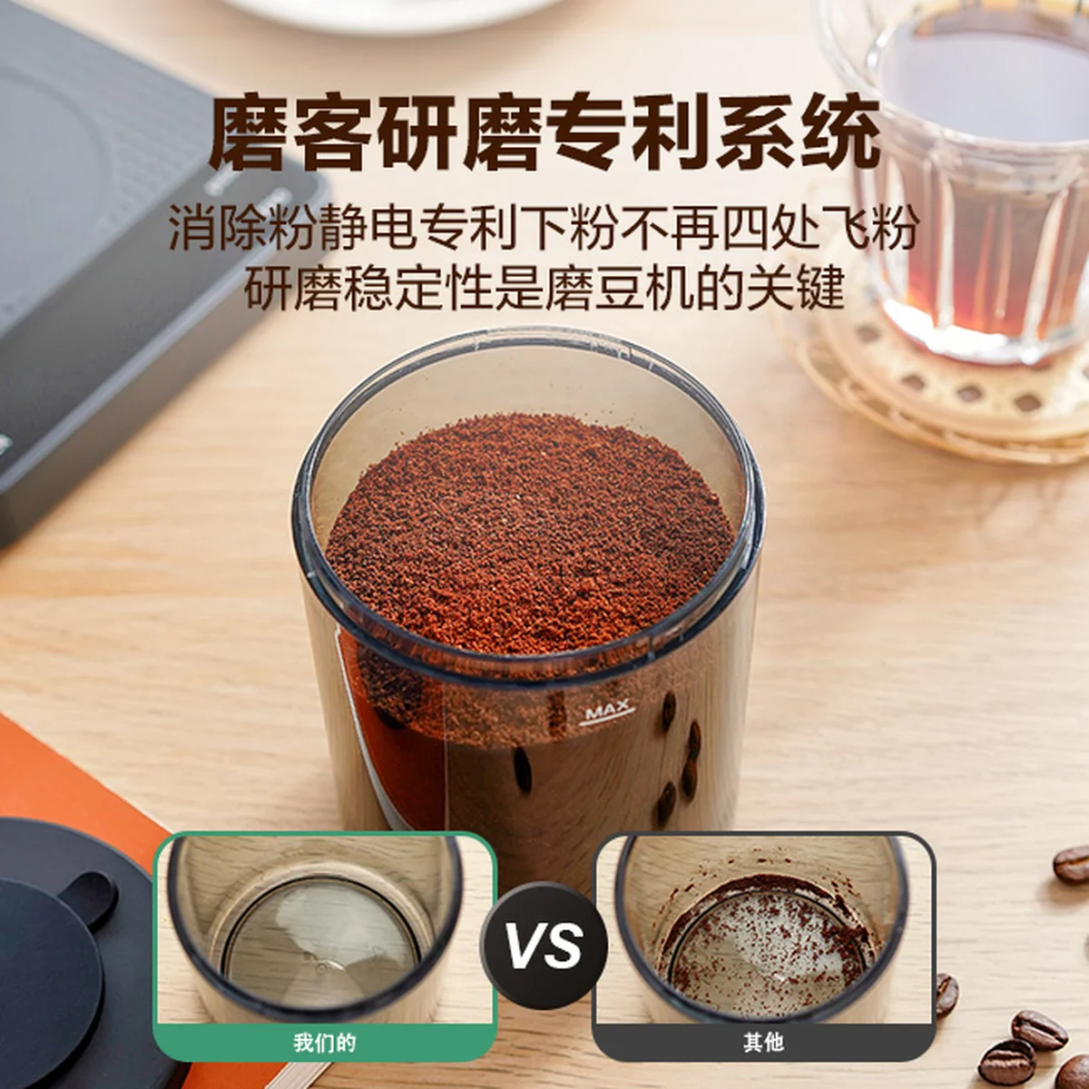 Mokkom Coffee Grinder CG020A, with 31 levels of grinding, compatible with multiple coffee brewing utensils