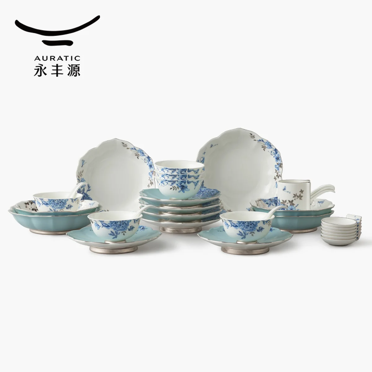 【已下架】Auratic 国瓷永丰源 铂金青花31头中餐具（6人位）-新年礼