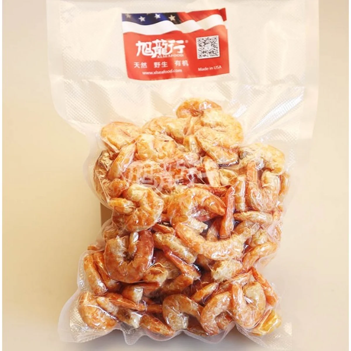 XLSEAFOOD Ecuador lightly dried peeled golden hooked white shrimp, Natural calcium supplement, full of nutrition, Premium,#100