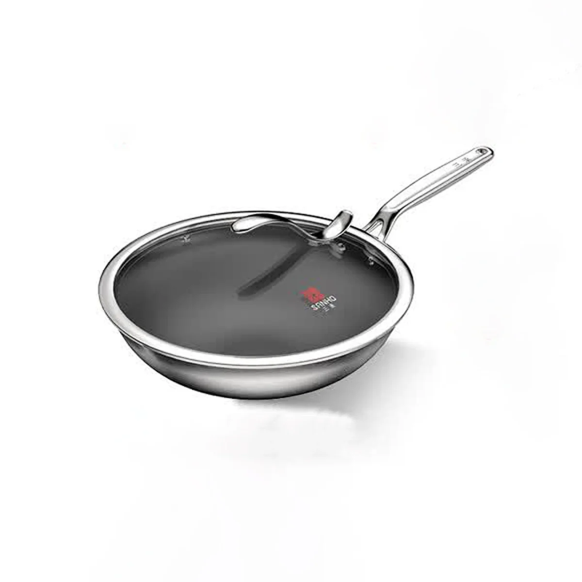 Sanhe 0-Coating Pure Titanium Wok, Non-stick Titanium Pan, Low-Smoke Wok, Suitable for Gas Stove and Induction Cooker, 32cm