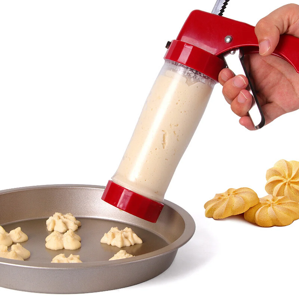 Baijie Baking tools, Butter Cookies Decorating Gun, 22 flower types, Can be disassembled