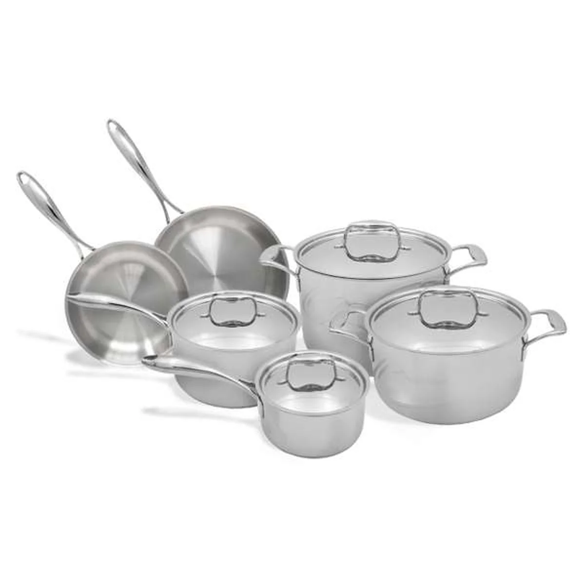 Duratux stainless steel three-layer 10-piece cookware set (silver)