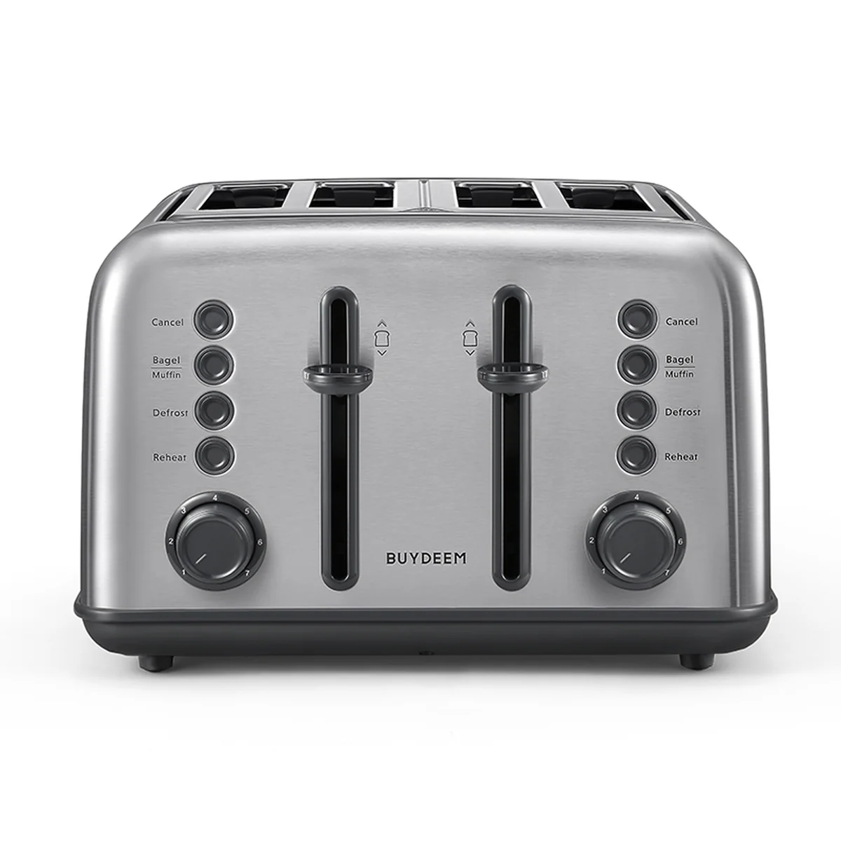 Buydeem, Stainless steel toaster DT-6B83S, 4-slice toast heating, sandwich breakfast maker