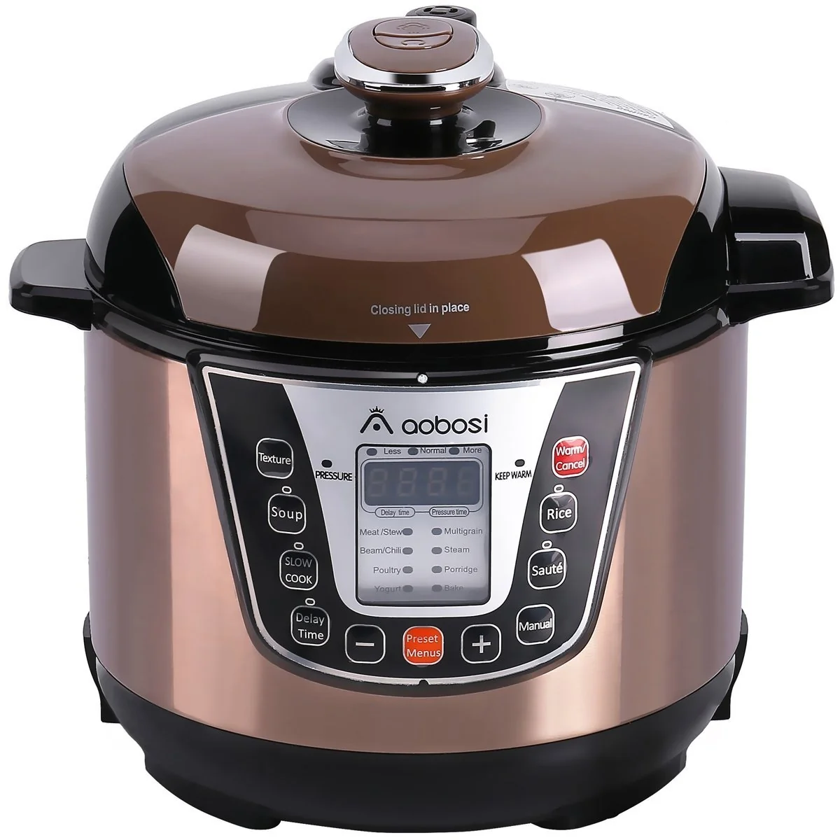 Aobosi YBW30-80Q Programmable Pressure Cooker 3Qt/800W Non-Stick Cooking Pot Digital Cooker