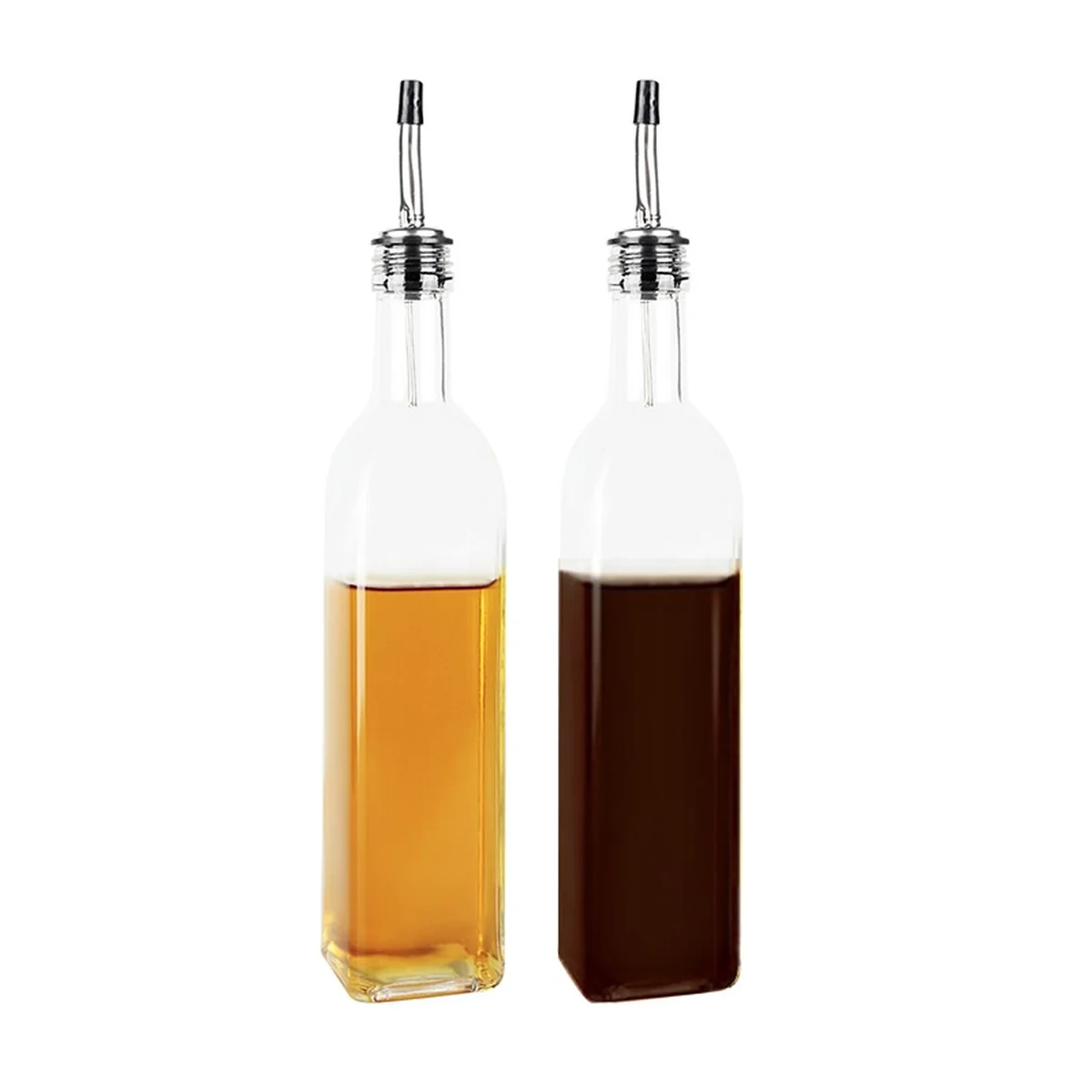 Prime Cook Two-piece glass oil bottle seasoning bottle, automatic opening and closing, dustproof and leak-proof,750ml/500ml