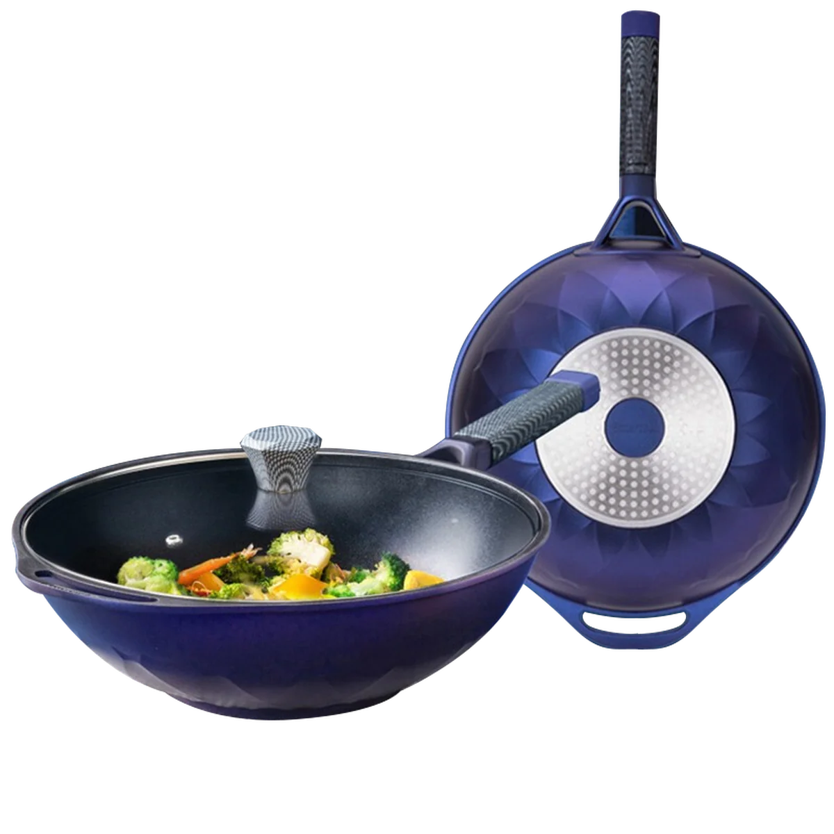 Amercook Blue Diamond Maifan Stone Non-Stick Wok, General Purpose Gas Induction Cooker, 32cm