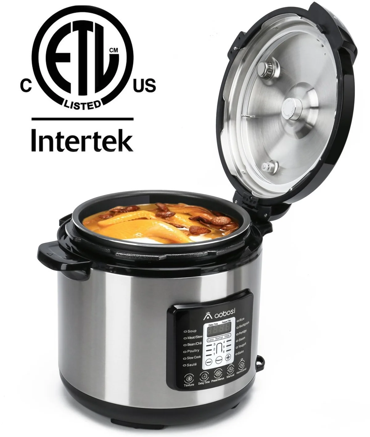 Aobosi Electric Pressure Cooker 8Qt/1200W Multi-Functional Non-Stick Cooking Pot Digital YBW80-120G