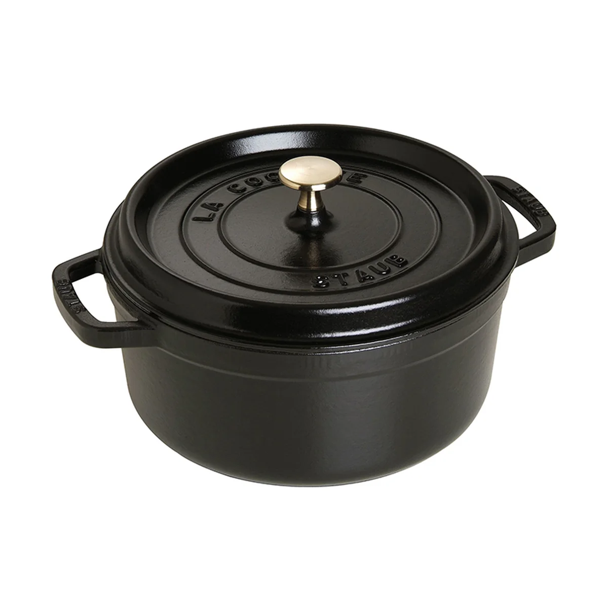 STAUB  家用珐琅锅铸铁锅焖炖锅 锁热保温 不挑炉灶 4QT 双色可选-哑光黑