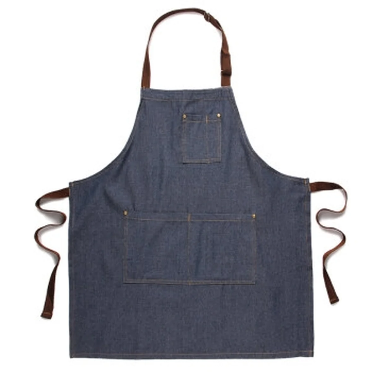 OMU cotton denim apron AMY-WQ01 anti-fouling and oil-proof
