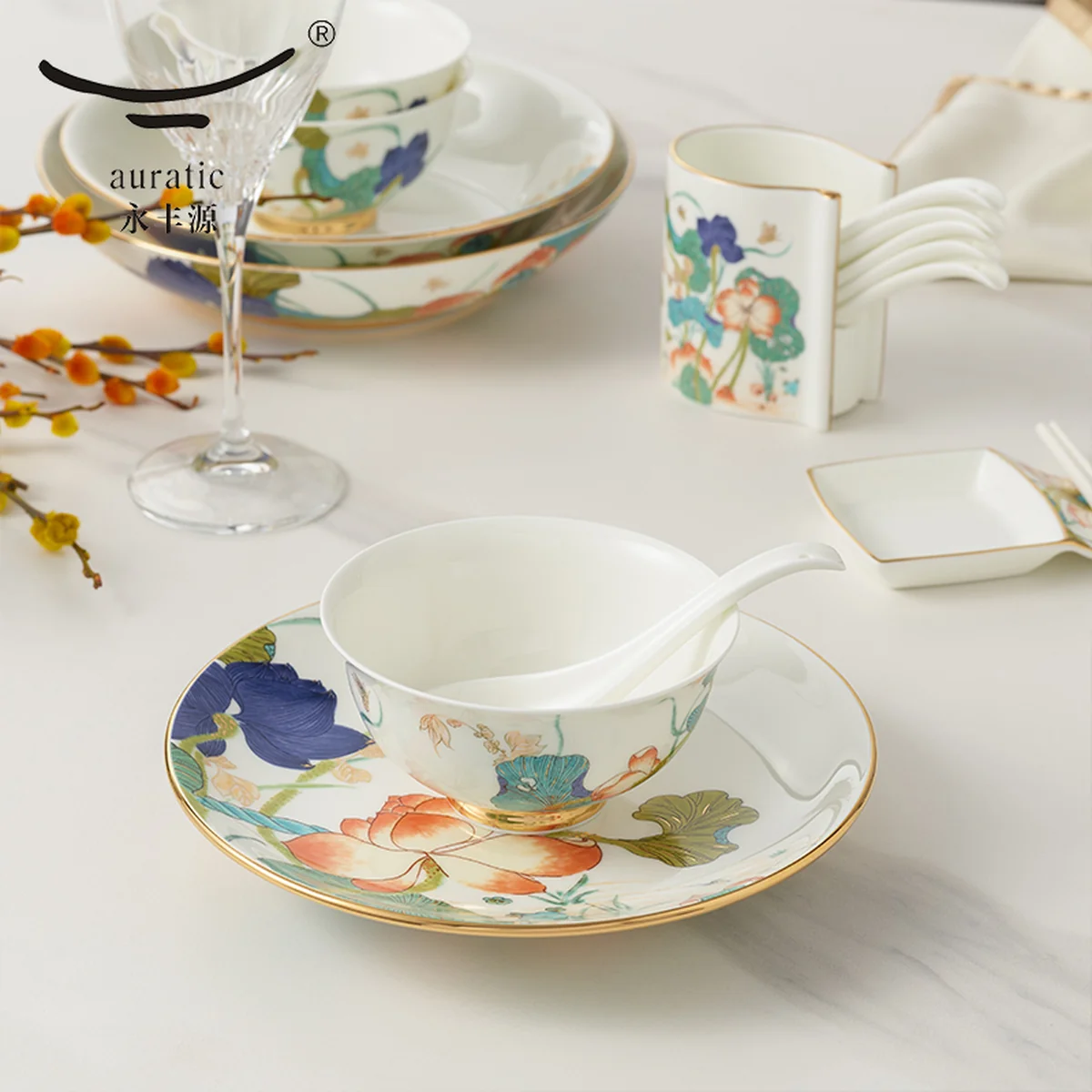 [China Direct Shipping, 5-7days] Happy Harmony 44 Heads Medium Cutlery