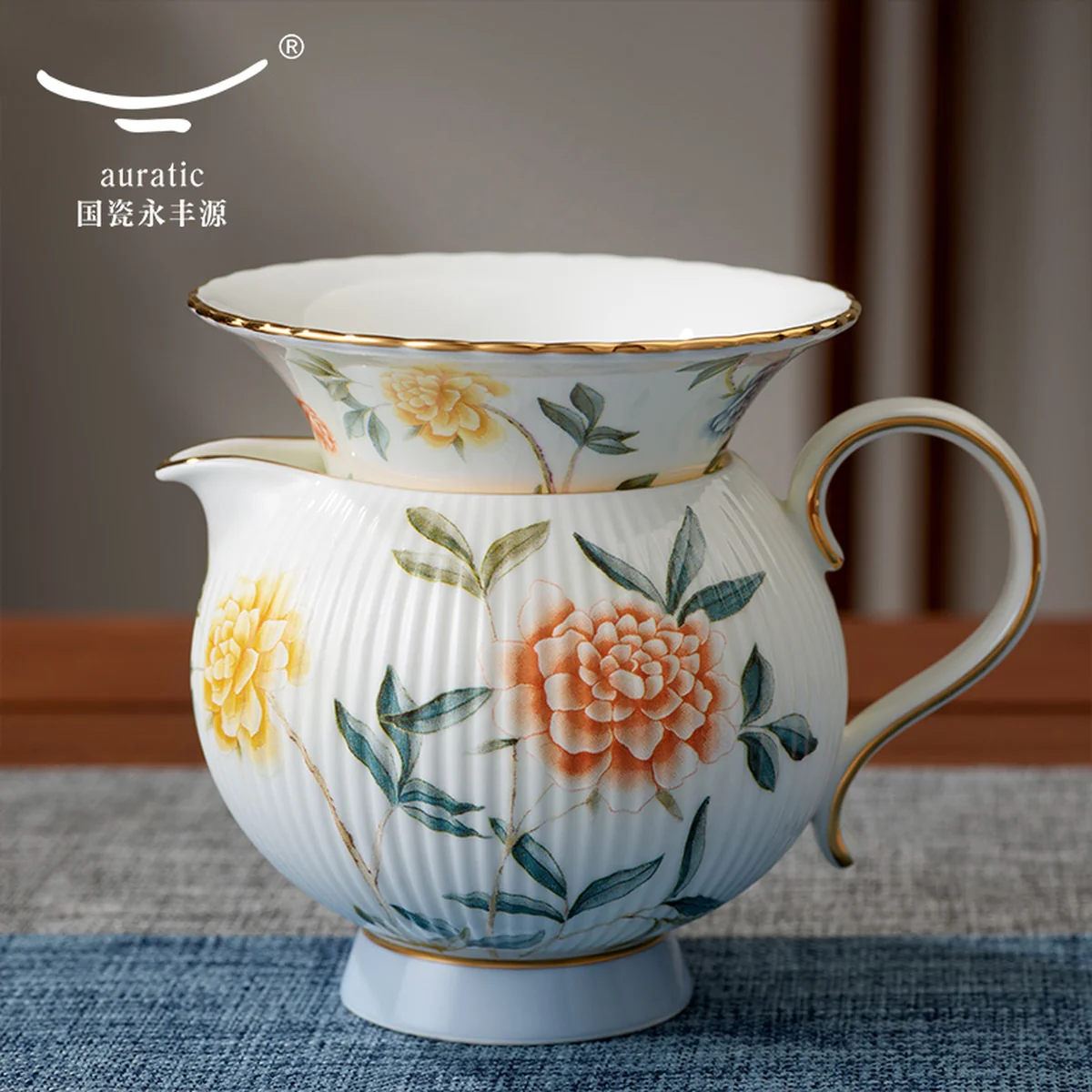 【中国直邮，时效10-15天】Auratic 国瓷永丰源月亮时光18头潮式茶具（8人位）