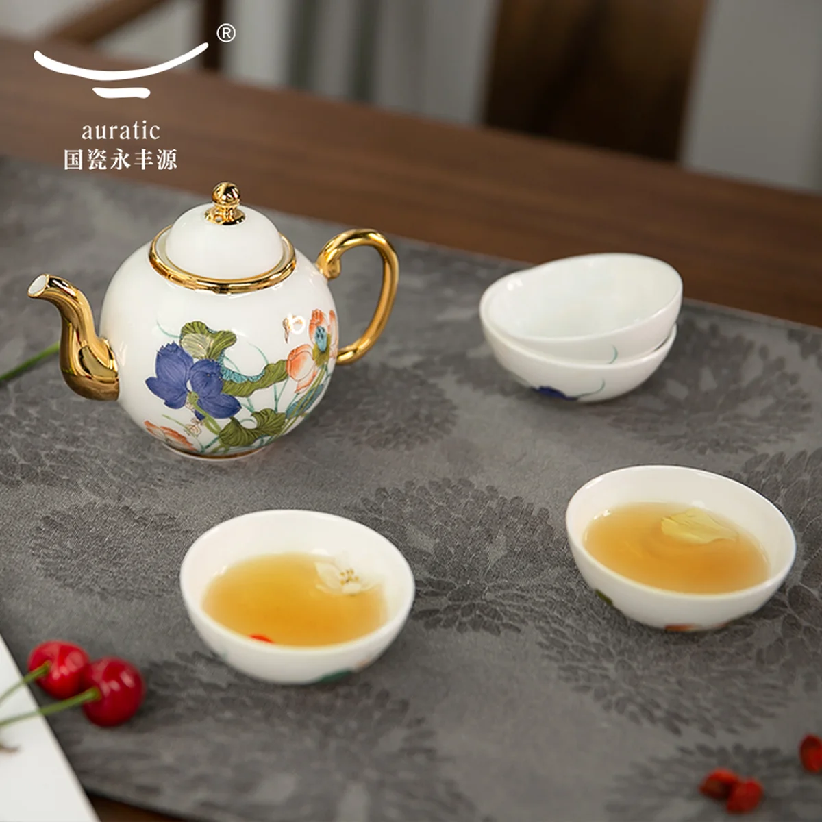 [China Direct Shipping, 5-7days] Auratic Guochen Yongfengyuan Happiness and Harmony 6-head Tea Set