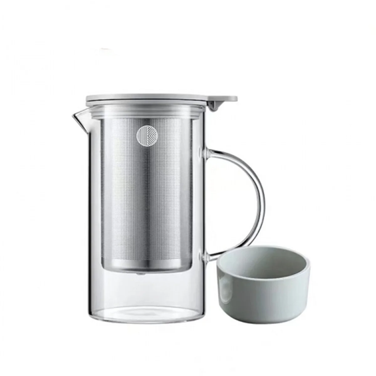 Buydeem Teapot, drain cup, separation filter, high borosilicate glass, 800ml