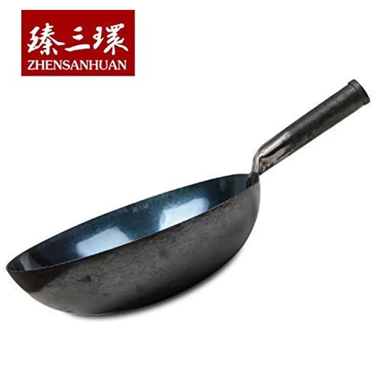 Zhensanhuan Handmade cast iron pot Zhangqiu iron pot without coating, light oil and less smoke 30/32/34/36cm