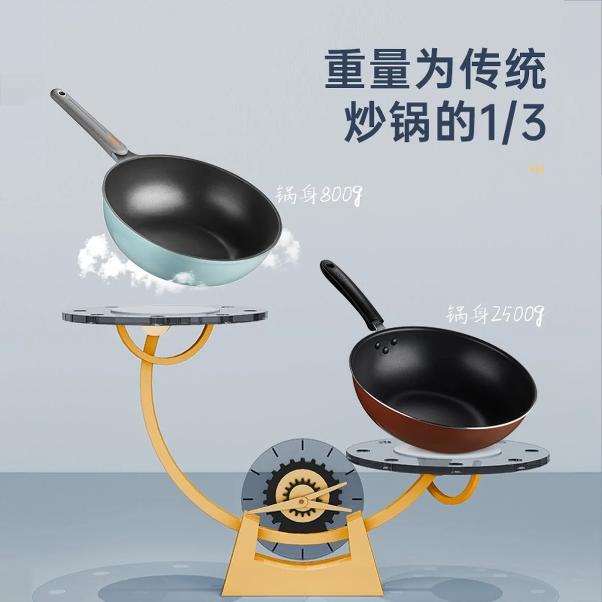 Cooker King炊大皇超轻锅 家用不粘炒锅 平底锅带盖 轻盈顺手 健康不粘 30cm
