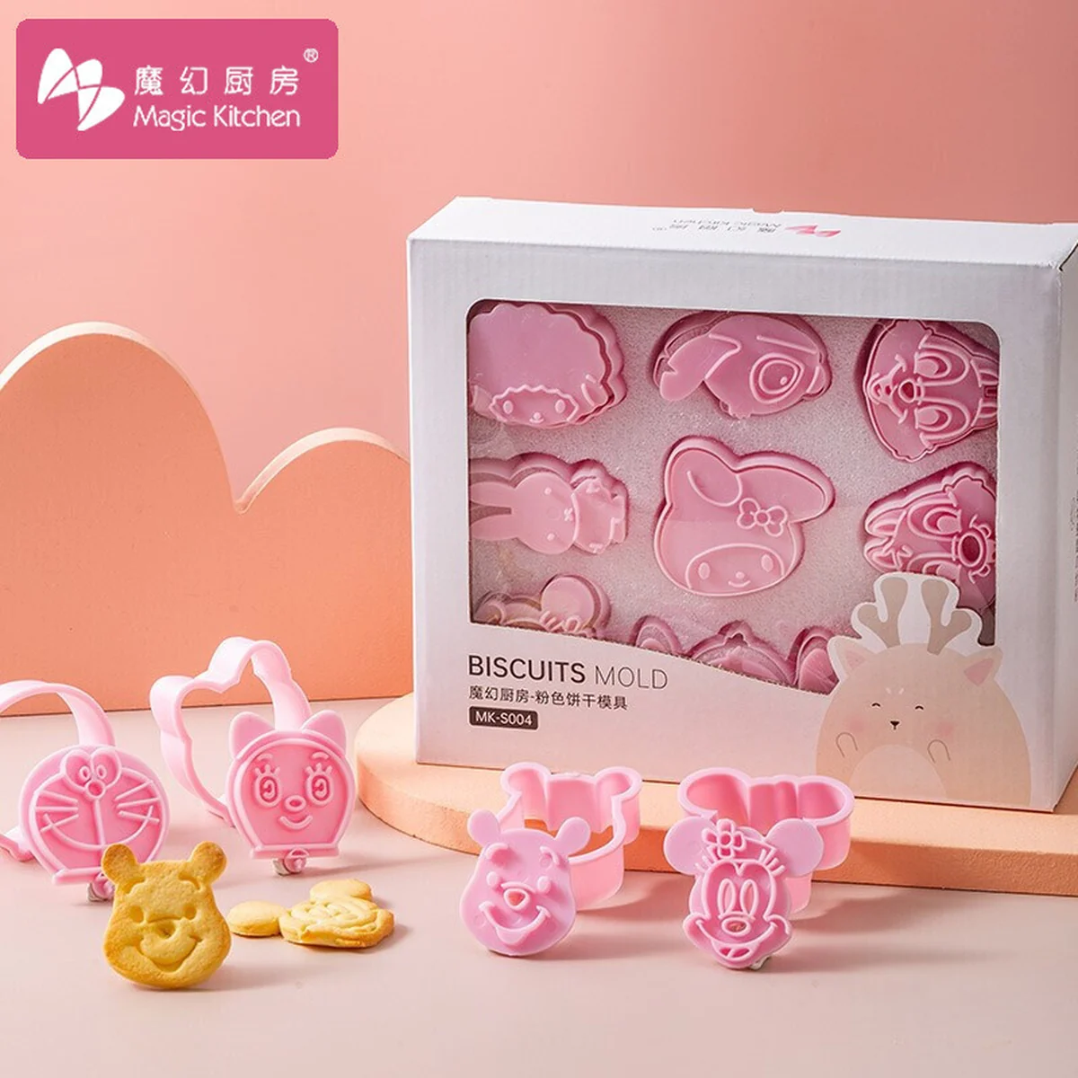 MAGIC KITCHEN, Cartoon biscuit mold, Three-dimensional cookie baking tool, 18-pieces