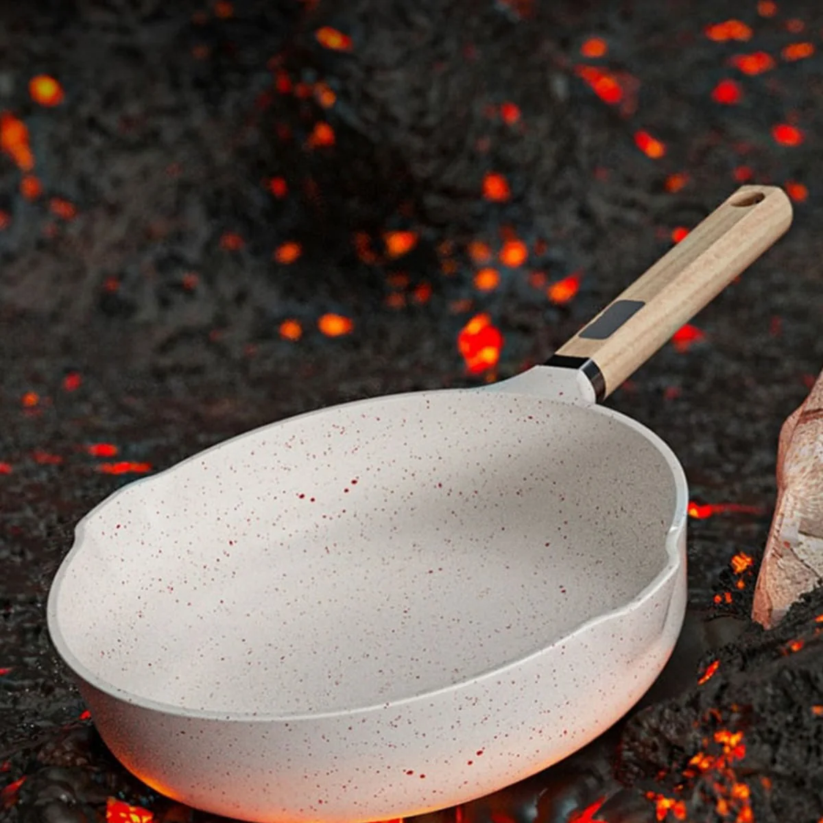 Kitchen Essentials| SOWE Flavored Volcanic Rock King Maifan Stone White Pan Easy to clean and durable 28cm