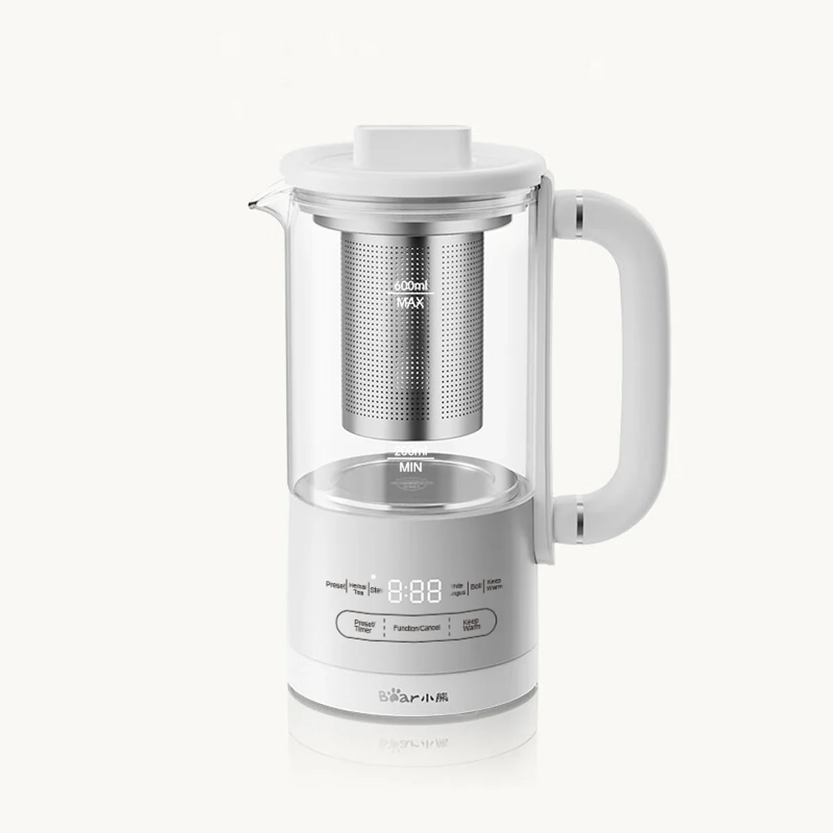 Bear Mini Portable Health Pot Tea Kettle HK-5L06P04, 316 stainless steel, heat preservation and pre-set function, 0.6L