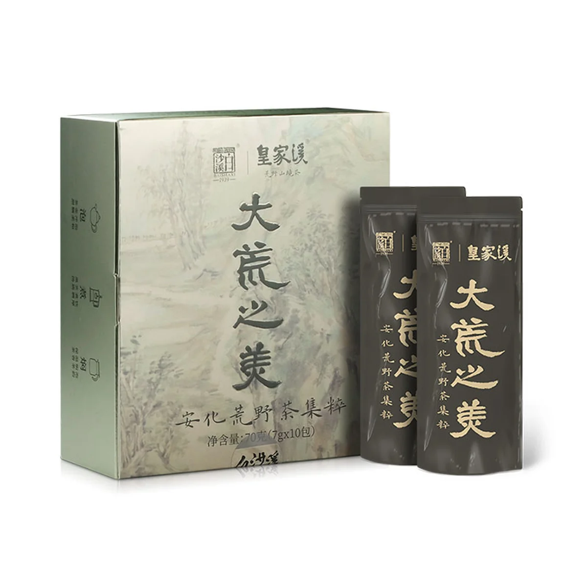 Baishaxi The Beauty of the Great Wilderness，Anhua Dark Tea 8-in-1 Tasting Collection ，"Royal Creek All-Stars" Series ，7g x 10 Sachets