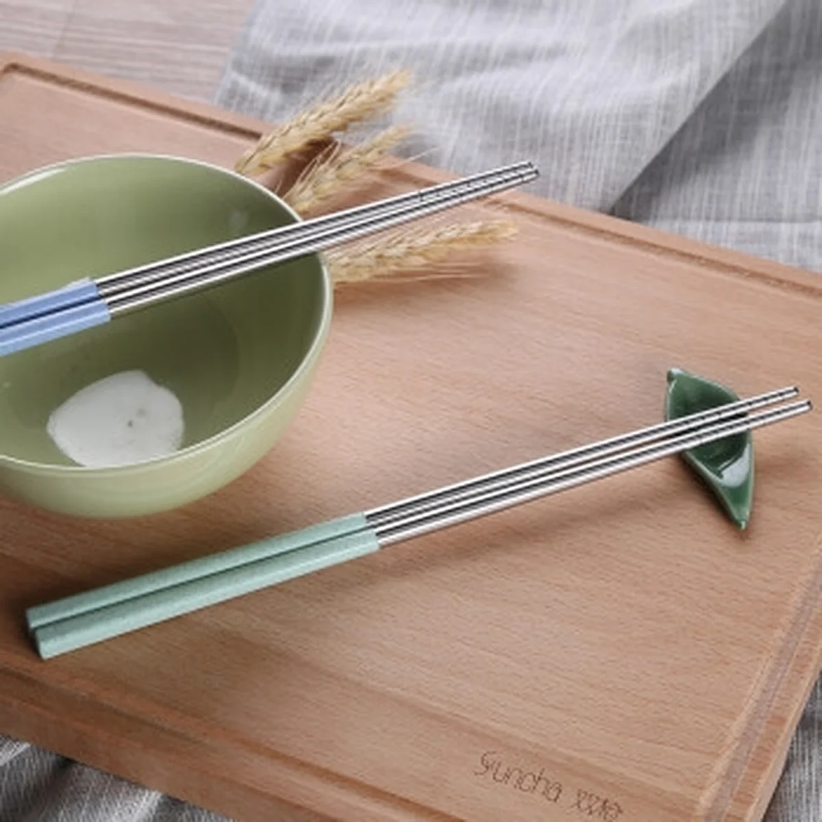 Suncha 304 stainless steel chopsticks with Color stitching non-conductive  5 pairs