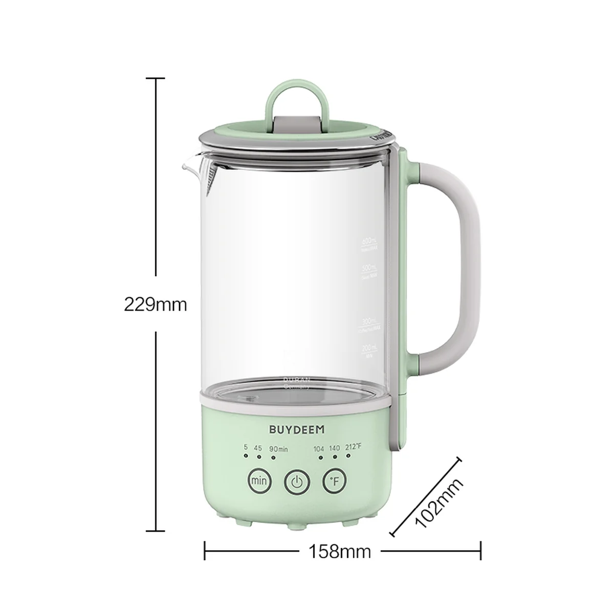 Buydeem mini kettle cooker K313,mini health pot ,Light and small,green