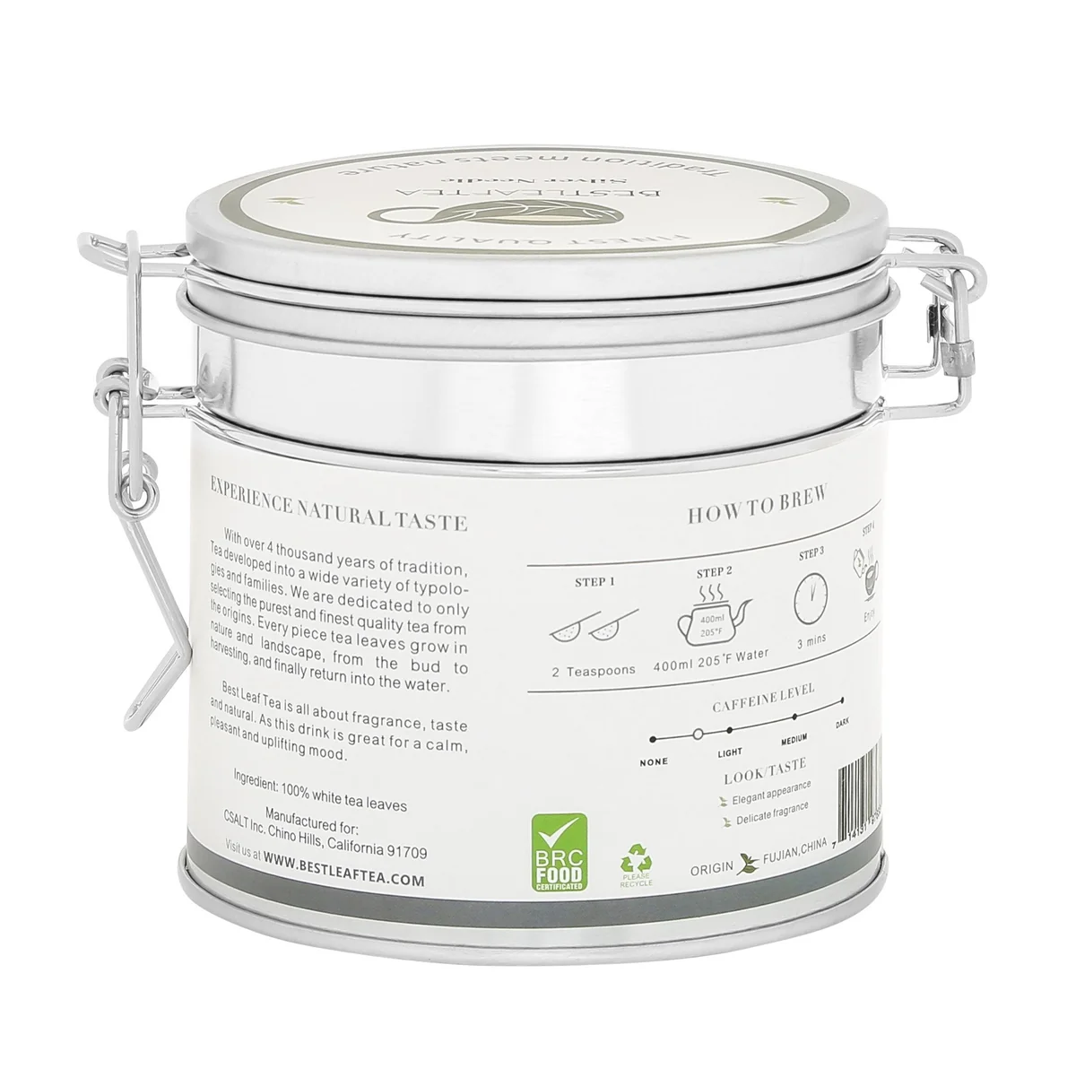 BESTLEAFTEA Organic White Tea Fujian White Silver Needle 2.5OZ