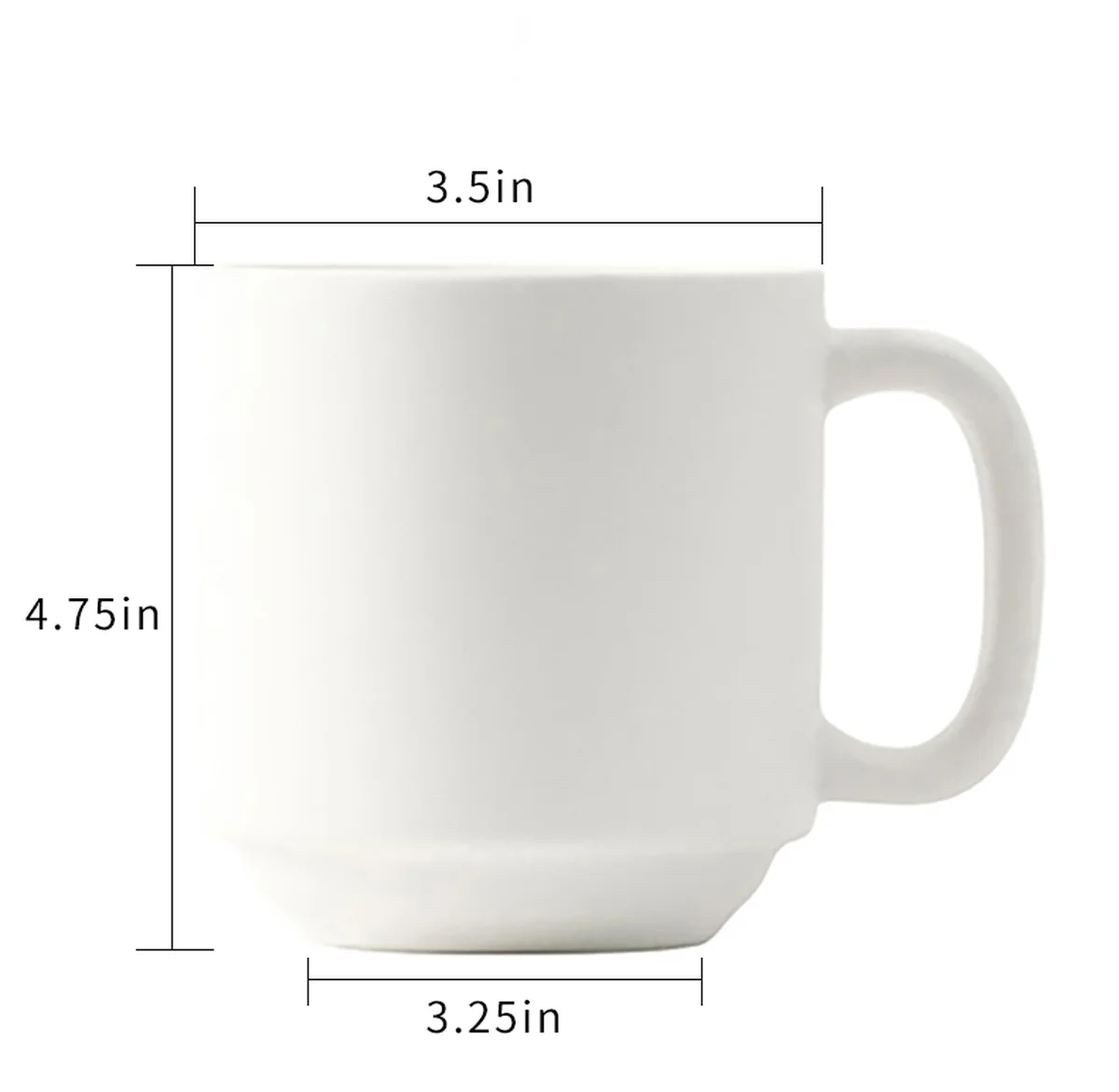 Zion Matte Mug Water Cup Matte Glaze Matte White 11oz